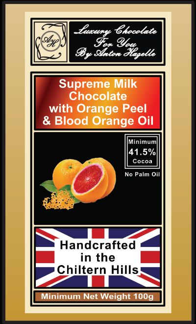 41.5% Supreme Milk Chocolate with Orange Peel & Blood Orange Oil